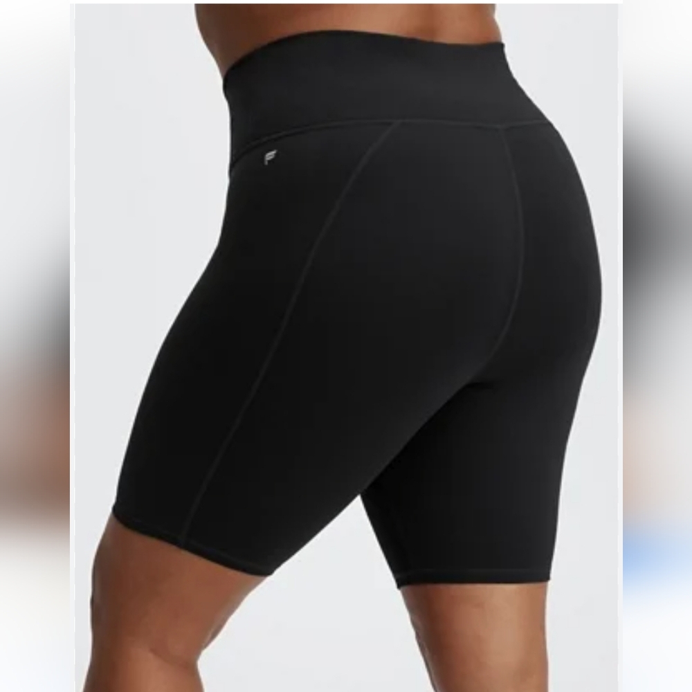 Fabletics Women's Black High-Waisted Power Hold Biker Short
